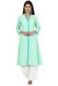 Green Cotton Slub Kurta
