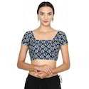 Indigo Designer Blouse In Cotton thumb 1