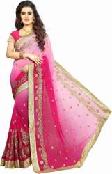 Get Embroidered Georgette Saree By Vaidehi Fashion