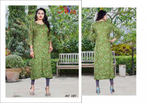 Trendy Rayon printed daily wear kurti by Ashda Fashion