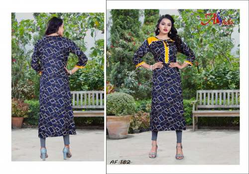 Trendy Rayon Printed Kurti by Ashda Fashion