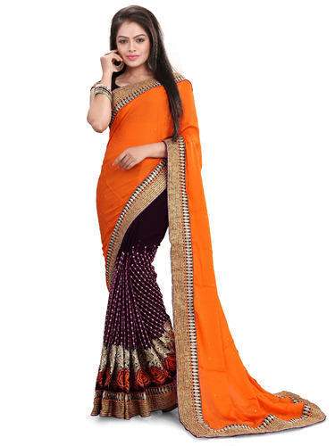 Embroidered Designer Saree by PN Textiles