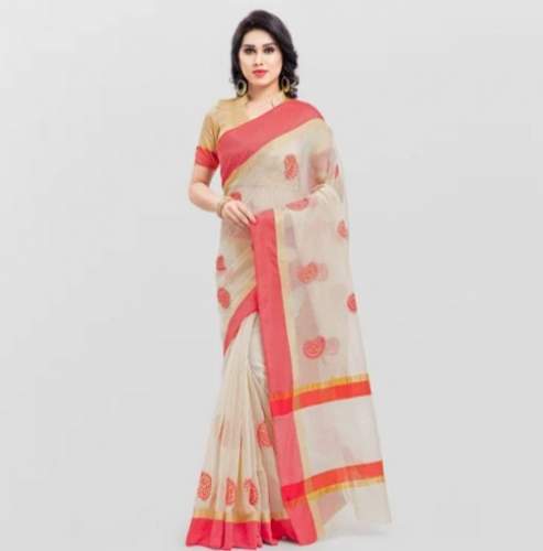 Ladies Embroidered Kanchipuram Saree by Sarvagny Clothing