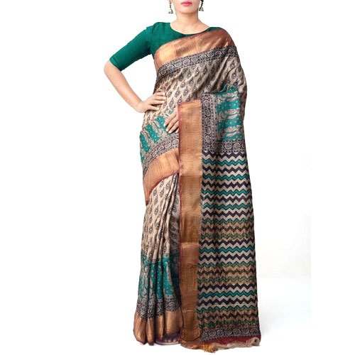 Designer Handloom Tussar silk Saree
