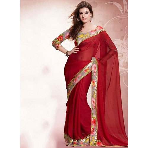 Lace Border Designer Georgette Saree