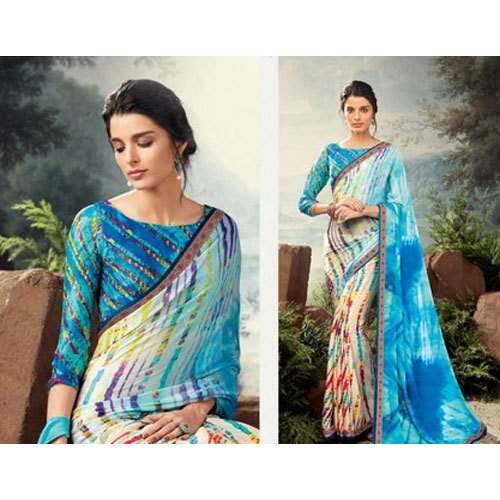 Running wear chiffon Digital Printed saree