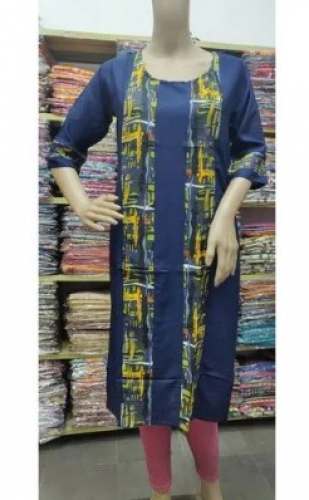 Regular Wear Blue Printed Kurtis 
