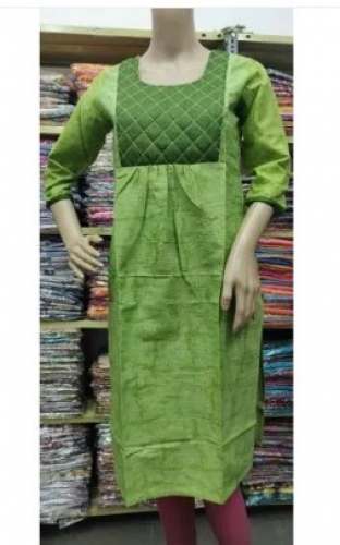 Straight Cotton Sleeve Kurtis  by Sikinam Creations