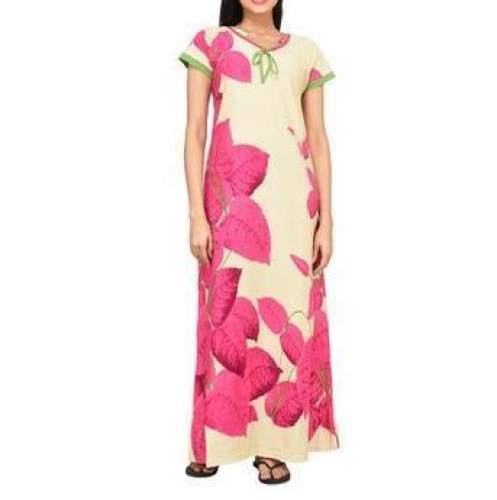 Flowery Printed Cotton Nighty 