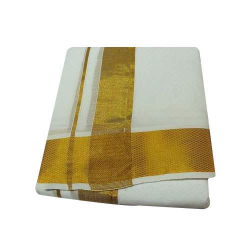 golden border dhoti by Sreenidhi handlooms