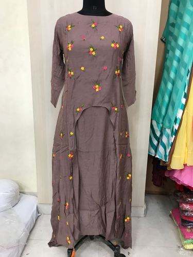 Muslin Long Fancy Party Wear Kurti