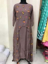 Muslin Long Fancy Party Wear Kurti