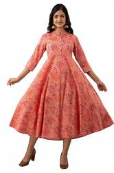 Get Chokhi Bandhni Cotton Printed Anarkali Kurti