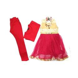 red golden top with leggings