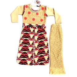 yellow frock top with leggings