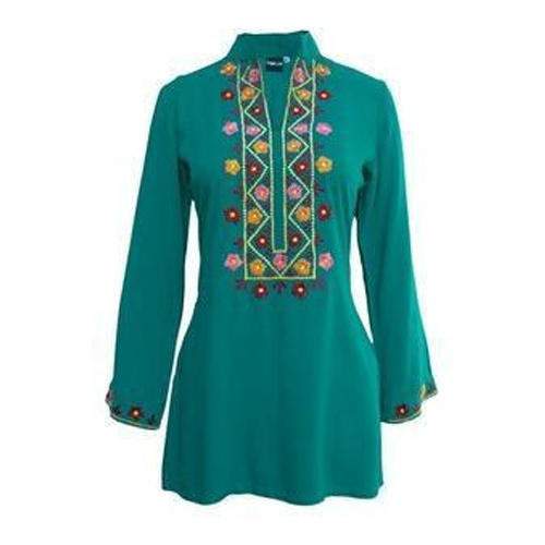 Embroidered Cotton Short Kurti  by Blue Waves