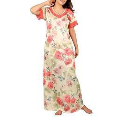 Flowery Printed Cotton Nighty 