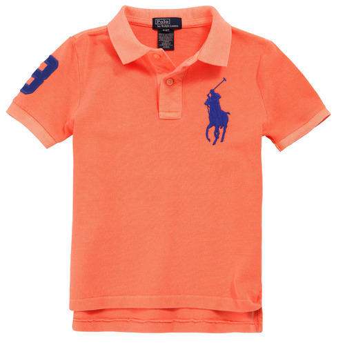 Orange Men Collar T-Shirt