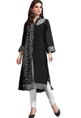 Semi Printed Floral Kurti