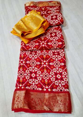 Deisgner Printed Patola Saree For Ladies