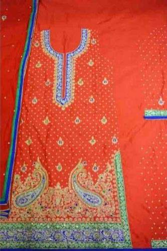 Rust Red Silk Unstitched Suit