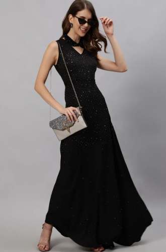 Fancy Ishin Brand Black Gown Wholesaler by Ishin Sarees