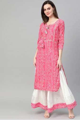 Fancy Ishin Brand Pink Embellished Kurti Skirt Set