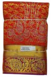 Orange Party wear Fancy Silk Saree
