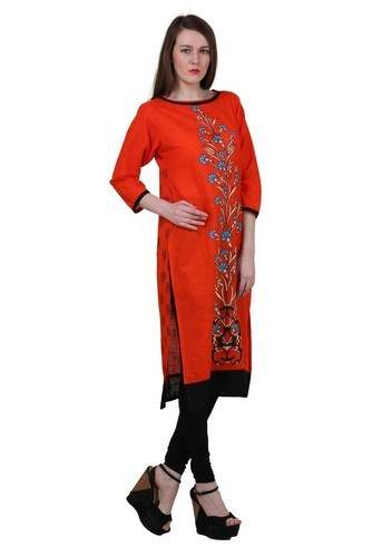 Red Printed Cotton Kurtis