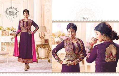 Maroon Georgette Suits With Heavy Embroidery