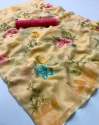 Fancy Linen printed Saree set thumb 4