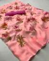 Fancy Linen printed Saree set thumb 5