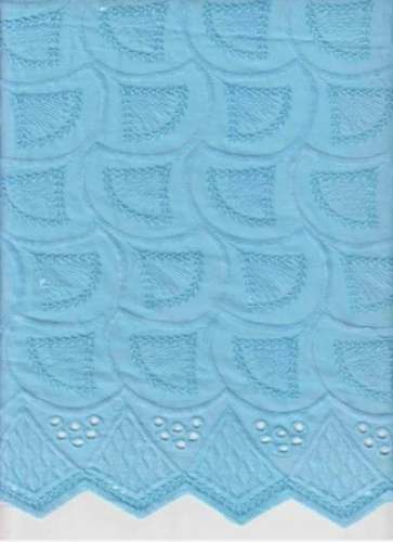 Sky Blue Cotton Embroidery Fabric