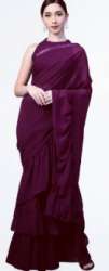 designer violet saree