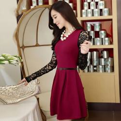Designer Maroon Dress0