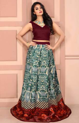 SKU - L-64 Rudra Maroon Lehenga