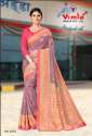 Womens Multicolor Uniform Saree with Blouse Piece