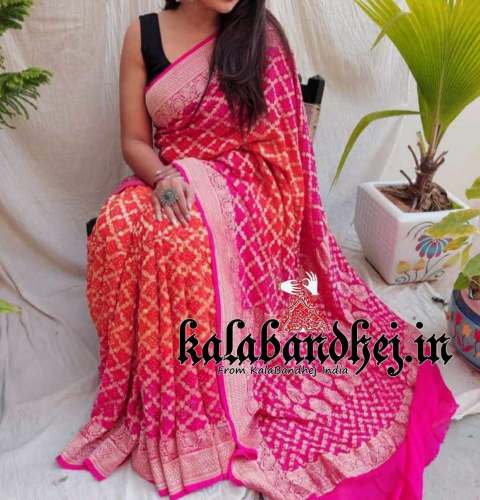 Kala Bandhej Present Banarasi Bandhani Saree by Kala Bandhej Shop