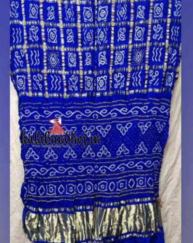 Pure Gharchola Blue Bandhani Saree by Kala Bandhej Shop