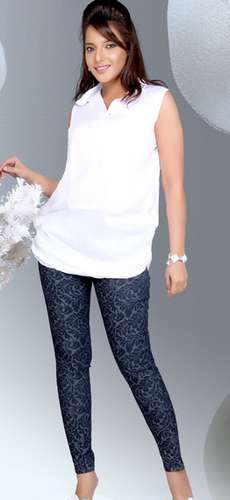 printed blue leggings