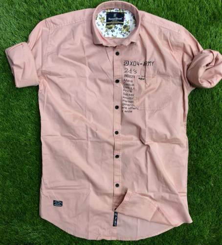 Peach color Plain shirt for men by Gossip