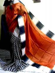 Fancy Orange silk kantha Saree