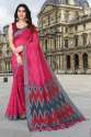 Designer Linen Cotton Digital Print Saree in Surat thumb 3