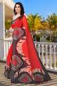 Designer Linen Cotton Digital Print Saree in Surat thumb 5