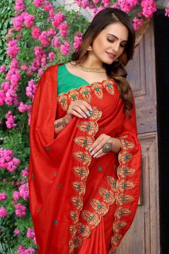 EMBROIDERY SAREES PC-22 by Patankar Fab