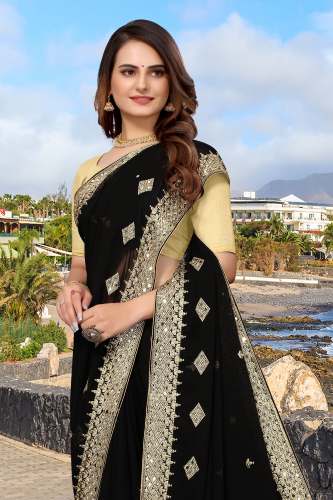  Georgette EMBROIDERY WORK Saree PC-16
