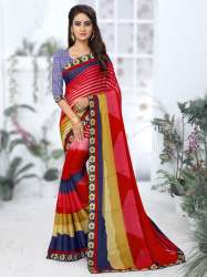 georgette  Saree With attractive Lace Border