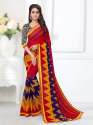 georgette  Saree With attractive Lace Border thumb 2
