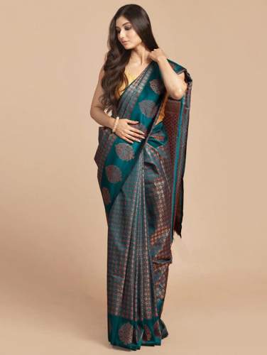 Patankar Fab Presenting Copper Green Saree