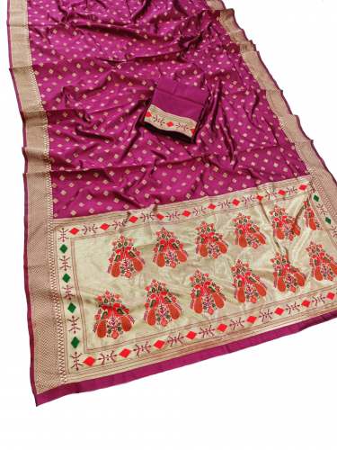  Women's Paithani Saree with jacquard border
